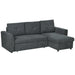Corner Sofa Bed with Storage – Dark Grey | L-Shaped Design - Pull-Out Double Bed HOMCOM - Little and Giant Explorers