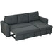 Corner Sofa Bed with Storage – Dark Grey | L-Shaped Design - Pull-Out Double Bed HOMCOM - Little and Giant Explorers