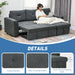 Corner Sofa Bed with Storage – Dark Grey | L-Shaped Design - Pull-Out Double Bed HOMCOM - Little and Giant Explorers
