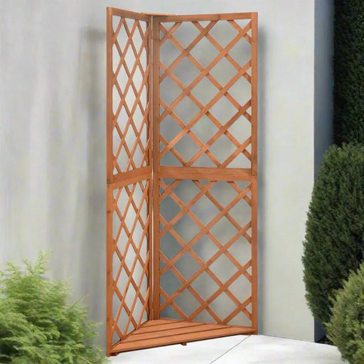 Corner Trellis in Solid Fir Wood (50 x 50 x 145cm) - Little and Giant Explorers vidaXL