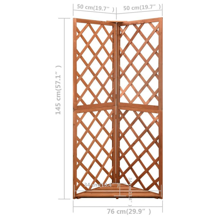 Corner Trellis in Solid Fir Wood (50 x 50 x 145cm) - Little and Giant Explorers vidaXL