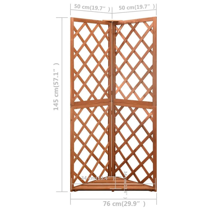 Corner Trellis in Solid Fir Wood (50 x 50 x 145cm) - Little and Giant Explorers vidaXL