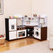 Kids Corner Wooden Play Kitchen with Lights, Sounds and Accessories - Little and Giant Explorers Costway