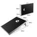 Black cornhole game board set with aluminum frame, MDF surface, foldable and portable case