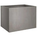 Minimalist rectangular concrete garden planter box with smooth surface for outdoor plants