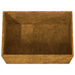 Empty rust-colored corten steel garden planter box with weathered texture, rectangular shape