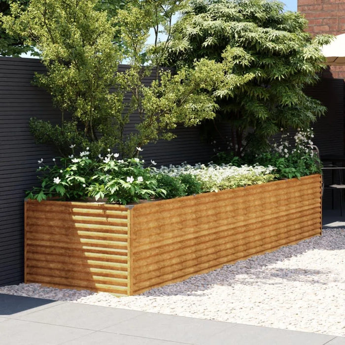 Corten Steel Raised Bed in Rusty Colour (386 x 100 x 69cm) - Little and Giant Explorers vidaXL