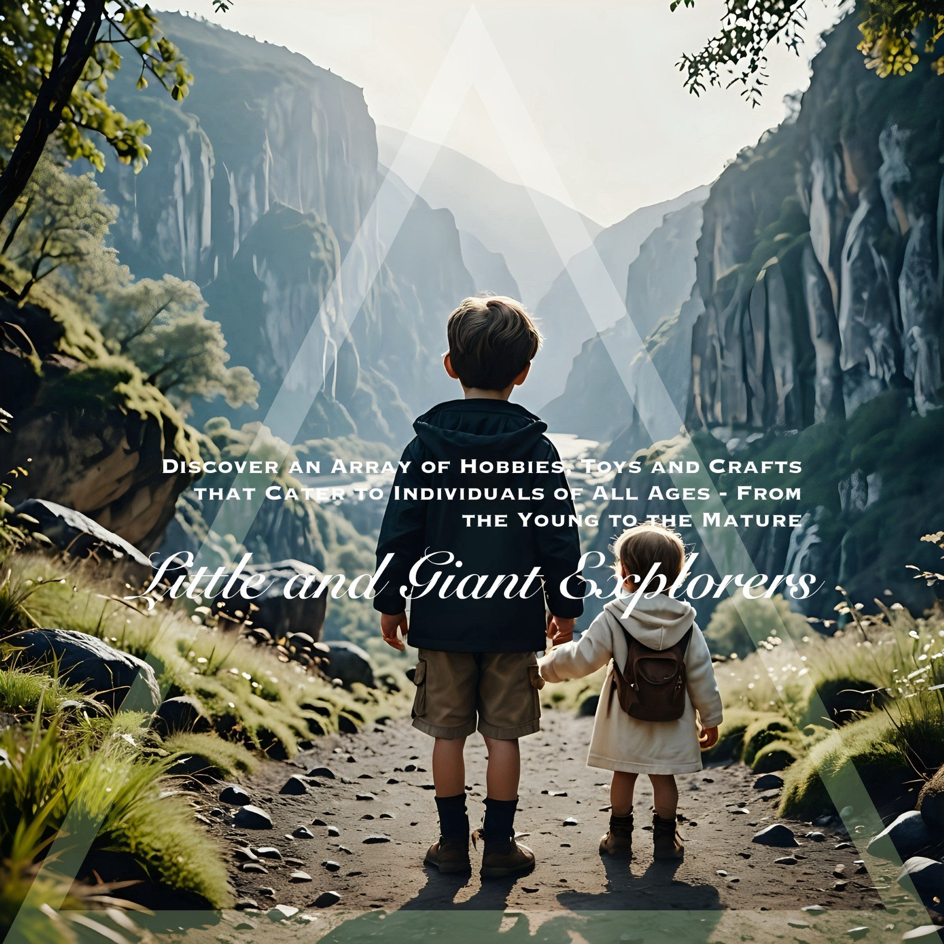 Little and Giant Explorers Cover Page - Children exploring with a hologram of a triangle