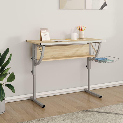 Craft Desk in Sonoma Oak and Grey - Little and Giant Explorers vidaXL