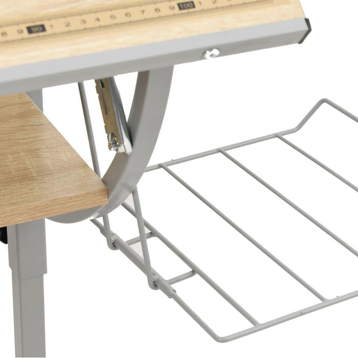 Craft Desk in Sonoma Oak and Grey - Little and Giant Explorers vidaXL