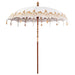 Cream Balinese Patio Umbrella | Cotton Canopy with Wooden Pole - 220cm Round VIDAXL - Little and Giant Explorers vidaXL