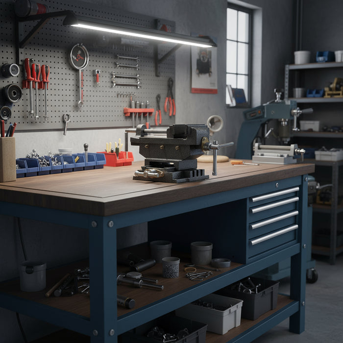 Cross Slide Vice – 145 mm Jaw Width | Cast Iron Milling and Drilling Clamp VIDAXL - Little and Giant Explorers vidaXL