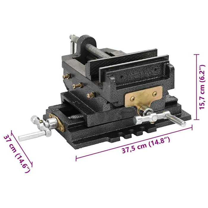 Cross Slide Vice – 145 mm Jaw Width | Cast Iron Milling and Drilling Clamp VIDAXL - Little and Giant Explorers vidaXL