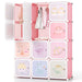 Customisable Kids Cube Storage Organiser in Pink - Little and Giant Explorers Costway