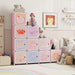 Customisable Kids Cube Storage Organiser in Pink - Little and Giant Explorers Costway