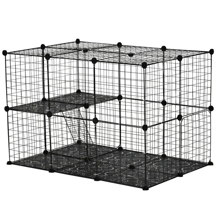 Customisable Small Animal Cage | Modular Habitat - Rabbits, Guinea Pigs and Chinchillas PAWHUT - Little and Giant Explorers PawHut