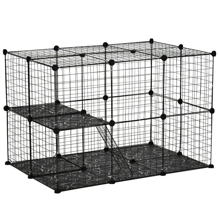 Customisable Small Animal Cage | Modular Habitat - Rabbits, Guinea Pigs and Chinchillas PAWHUT - Little and Giant Explorers PawHut