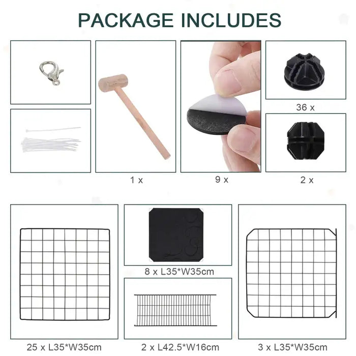 Customisable Small Animal Cage | Modular Habitat - Rabbits, Guinea Pigs and Chinchillas PAWHUT - Little and Giant Explorers PawHut