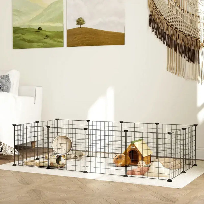 Customisable Small Animal Playpen | Modular Metal Cage for Rabbits, Hedgehogs and More PAWHUT - Little and Giant Explorers PawHut