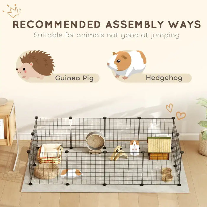 Customisable Small Animal Playpen | Modular Metal Cage for Rabbits, Hedgehogs and More PAWHUT - Little and Giant Explorers PawHut