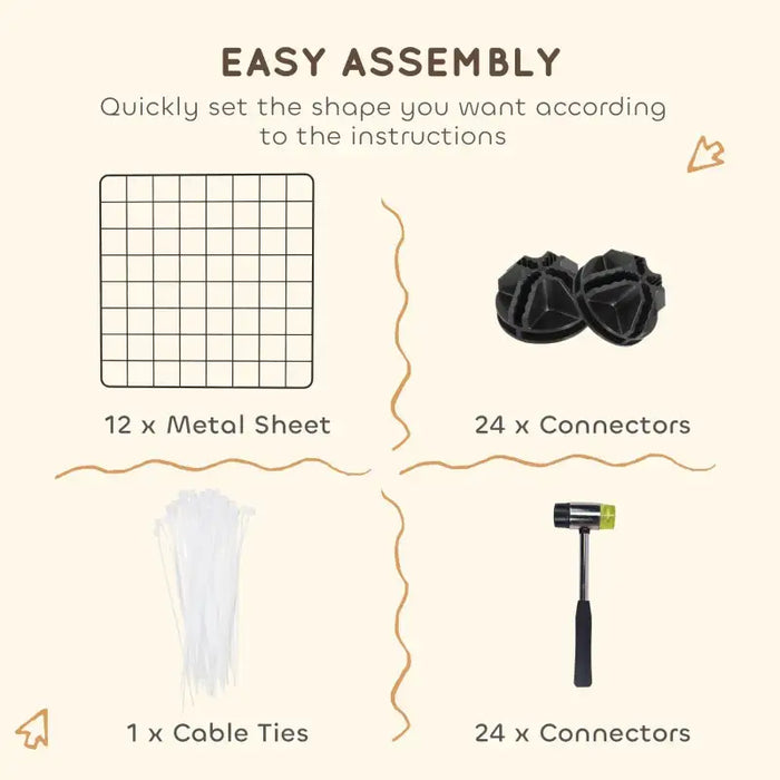 Customisable Small Animal Playpen | Modular Metal Cage for Rabbits, Hedgehogs and More PAWHUT - Little and Giant Explorers PawHut