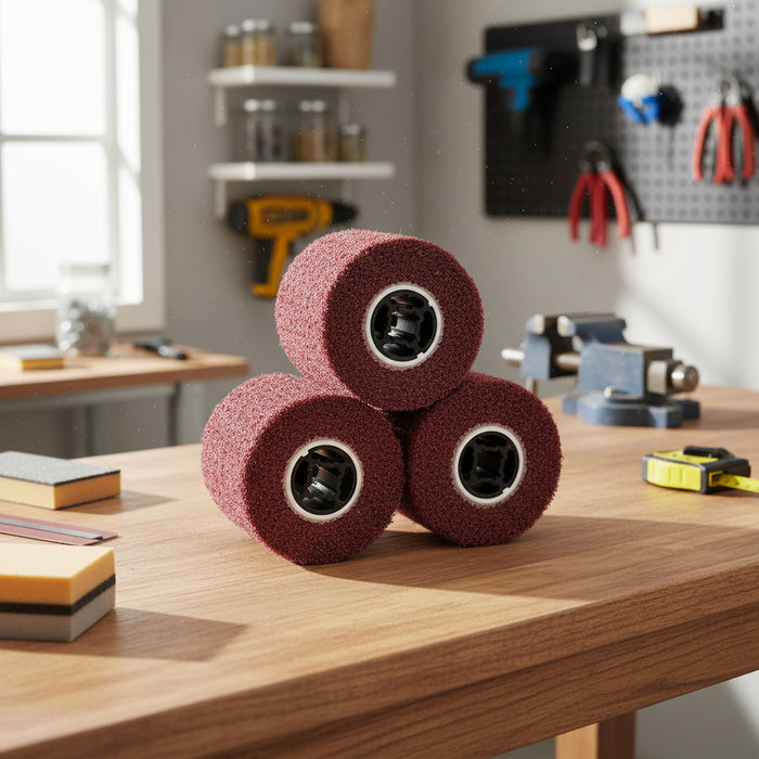 3 Sanding Rollers | 80 Grit Synthetic Fibre - Little and Giant Explorers vidaXL