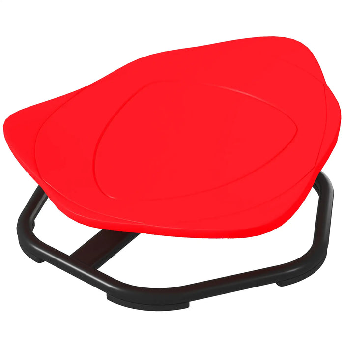 Red children's chair in a room against a white background