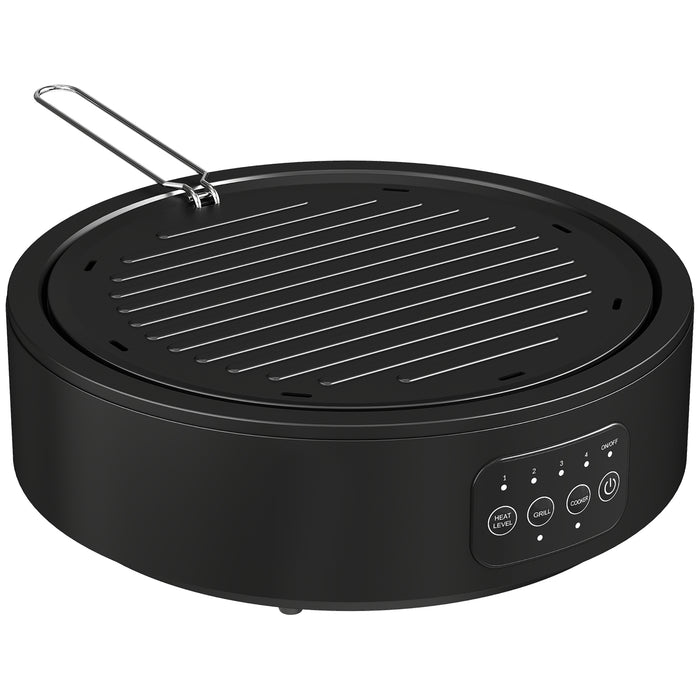 Ceramic Hob and Grill – Black | Dual-Mode Electric Stove with Infrared Heating HOMCOM