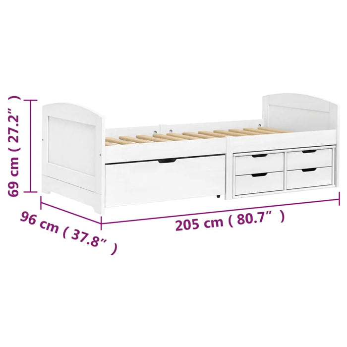 Day Bed with 5 Drawers "IRUN" in White 90 x 200cm - Little and Giant Explorers vidaXL