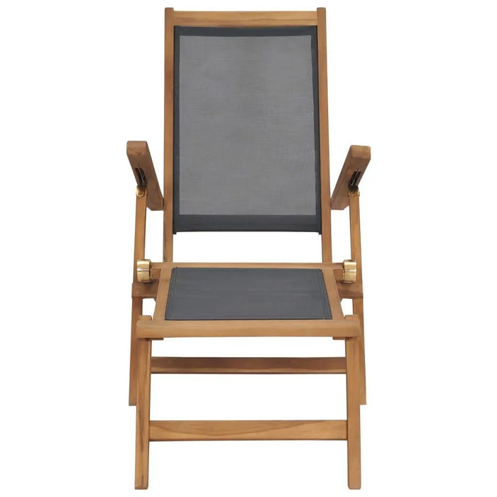 Deck Chair with Footrest in Solid Teak Wood - Little and Giant Explorers vidaXL