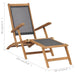 Deck Chair with Footrest in Solid Teak Wood - Little and Giant Explorers vidaXL