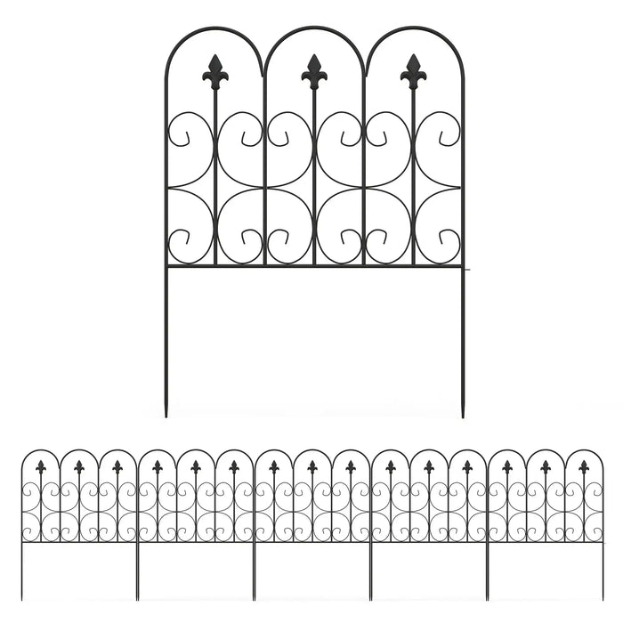 5-Piece Decorative Rustproof Metal Wire Garden Fencing - Little and Giant Explorers Outsunny