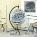 Hanging Egg Chair with Folding Basket in Grey - Little and Giant Explorers Outsunny