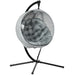 Hanging Egg Chair with Folding Basket in Grey - Little and Giant Explorers Outsunny