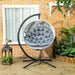 Hanging Egg Chair with Folding Basket in Grey - Little and Giant Explorers Outsunny