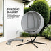 Hanging Egg Chair with Folding Basket in Grey - Little and Giant Explorers Outsunny