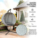 Hanging Egg Chair with Folding Basket in Grey - Little and Giant Explorers Outsunny