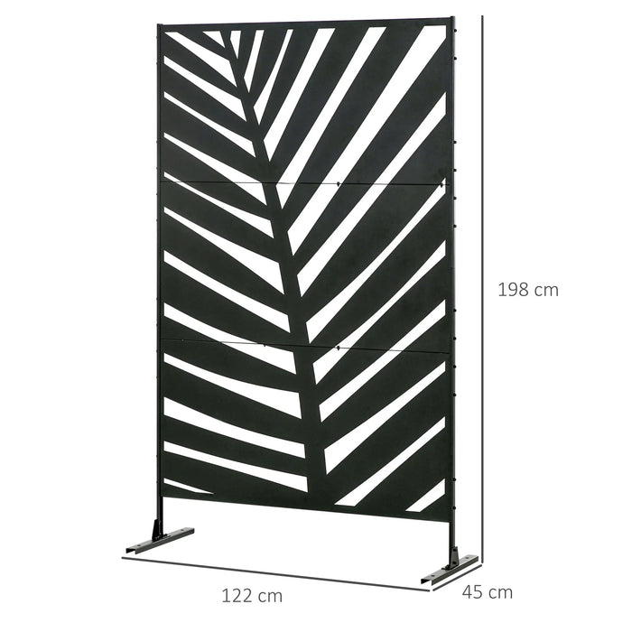 Decorative Privacy Freestanding Metal Screen with Stand 6.5FT - Little and Giant Explorers Outsunny