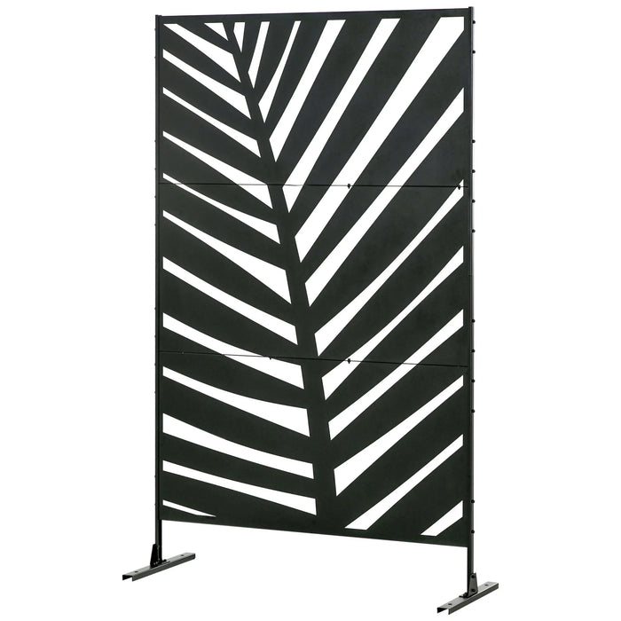 Decorative Privacy Freestanding Metal Screen with Stand 6.5FT - Little and Giant Explorers Outsunny