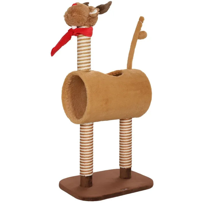 Deer Themed Cat Tree with Scratching Posts 98cm - Little and Giant Explorers PawHut