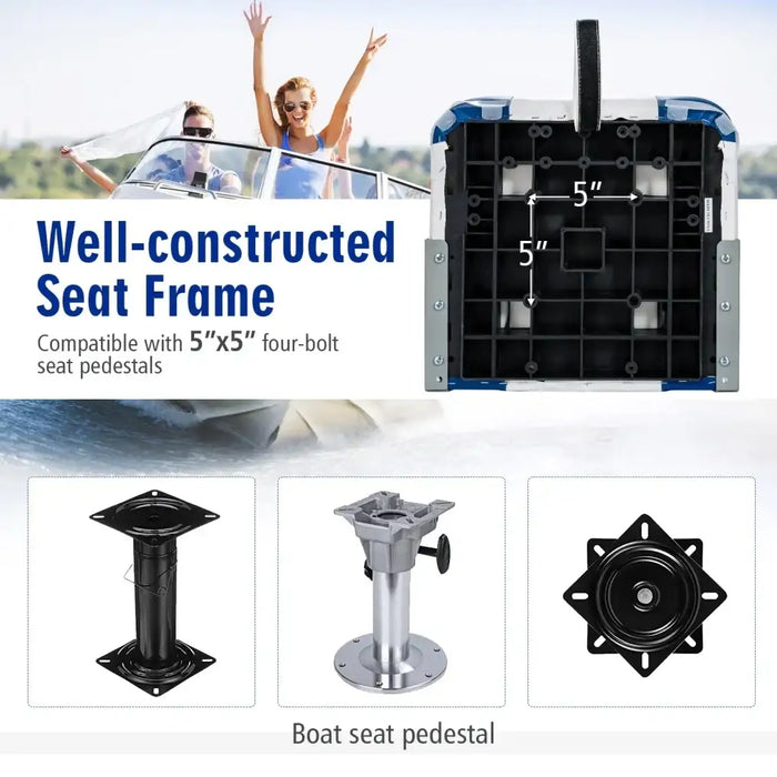 Deluxe Low-Back Boat Chairs (2-Pack) | Folding Marine Seats with Cushions and PVC Leather COSTWAY - Little and Giant Explorers Costway