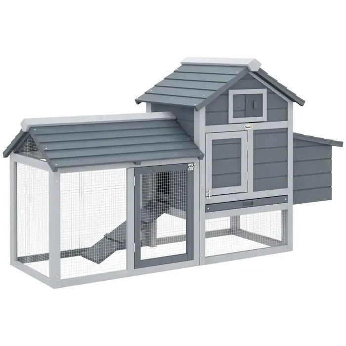 Deluxe Wooden Chicken Coop with Run – Nesting Box | Ramp and Weatherproof Paint PAWHUT - Little and Giant Explorers PawHut