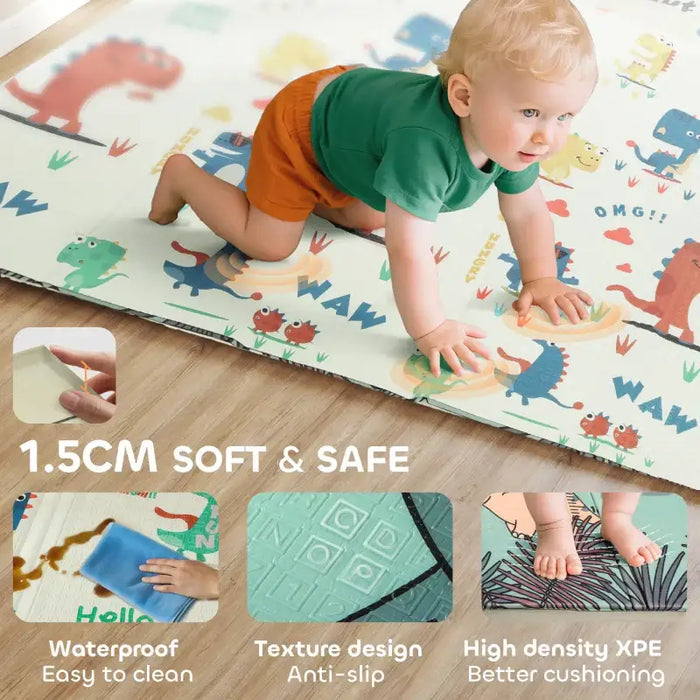 Dinosaur Baby Play Mat – Reversible Design | Foldable 2.57㎡ Coverage AIYAPLAY - Little and Giant Explorers AIYAPLAY