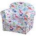 Multicolour dinosaur kids armchair with playful dinosaur pattern, toddler chair for children