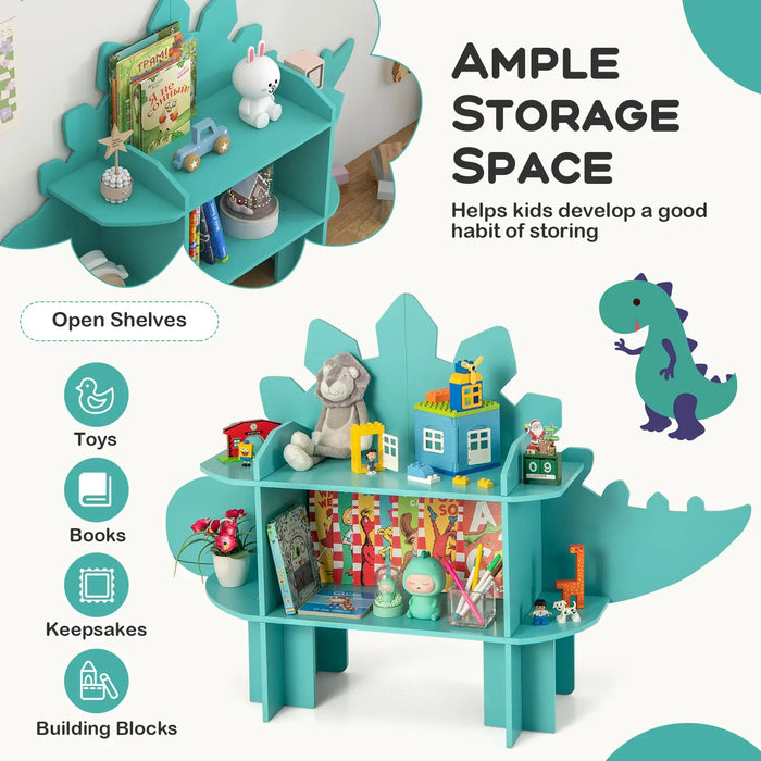 Kids Bookshelf Dinosaur Shape | Storage and Organisation with Child-Friendly Design - Little and Giant Explorers Costway