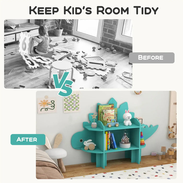 Kids Bookshelf Dinosaur Shape | Storage and Organisation with Child-Friendly Design - Little and Giant Explorers Costway