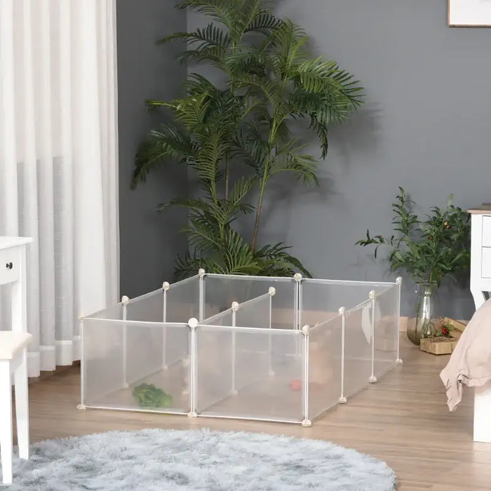 DIY Small Animal Cage Playpen - 12 Panels and Connectors | Modular C&C Playpen PAWHUT - Little and Giant Explorers PawHut
