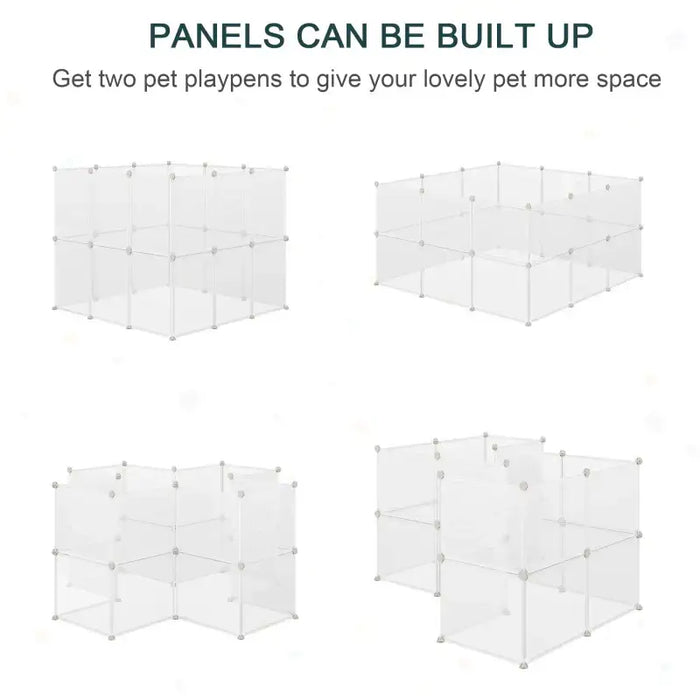 DIY Small Animal Cage Playpen - 12 Panels and Connectors | Modular C&C Playpen PAWHUT - Little and Giant Explorers PawHut