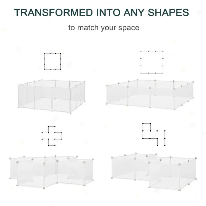 DIY Small Animal Cage Playpen - 12 Panels and Connectors | Modular C&C Playpen PAWHUT - Little and Giant Explorers PawHut