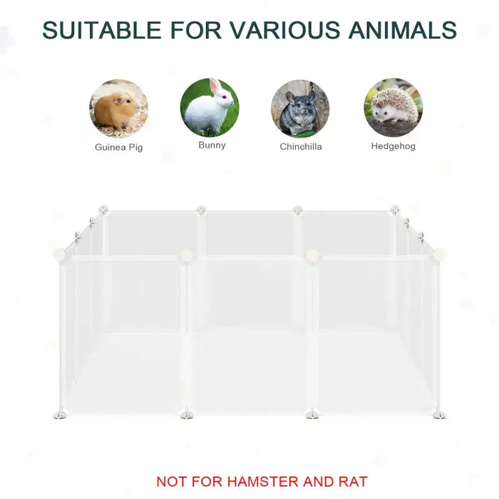 DIY Small Animal Cage Playpen - 12 Panels and Connectors | Modular C&C Playpen PAWHUT - Little and Giant Explorers PawHut